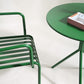 Dining Room Industrial Chair Metal Slat Back Dining Chair in Green