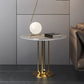 Round Minimalist Side End Table Abstract Slate Sofa Corner Table