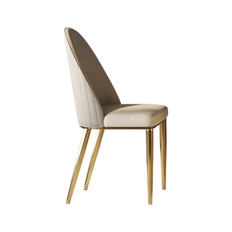 Silla lateral de comedor de cuero parsons de estilo glamorial para la sala de estar para la sala de estar