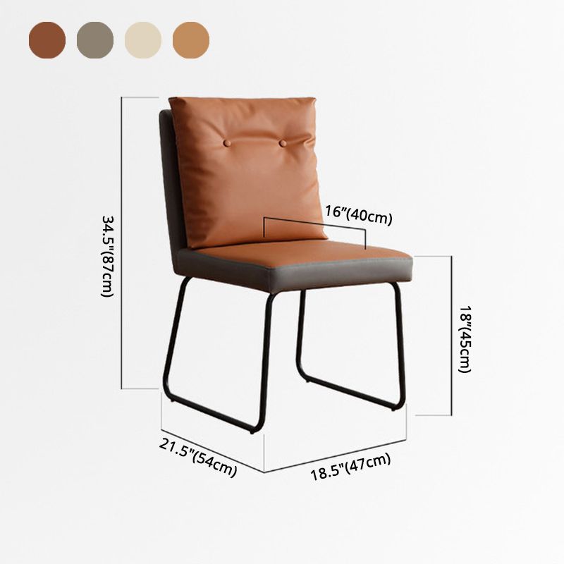 Industrial Style Leather Dining Chairs Upholstered Solid Back Armless Chairs Clearhalo ' kitchen&dining_furn' 'Dining Chairs' 'Dining Tables & Seating' 'dining_chair' 'furn' 'furn_dining_chair' 'Furniture' 'furniture_dining_chair' 'Kitchen & Dining Furniture' 'kitchen' 1200x1200_162d1b88-3096-4311-b0c9-d6d98ee6ef93