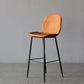 Industrial Faux Leather Bar Stool Patio Bar Stool with Metal Legs