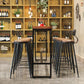 Juego de mesa de Bar Industrial de 1/6/9/11 piezas, mesa de mostrador rectangular de madera de pino con taburetes