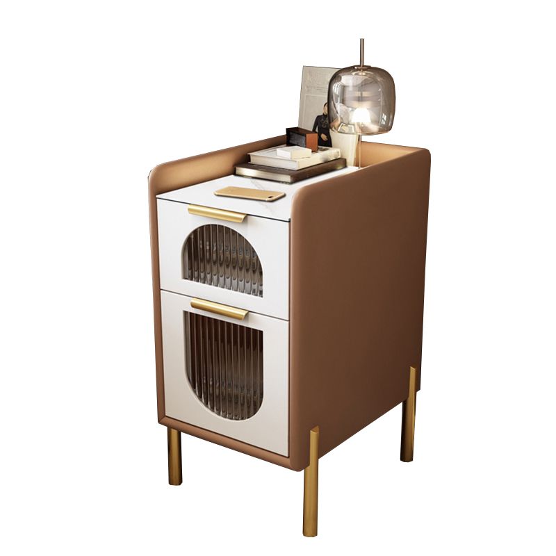 2つの引き出しを備えた現代のナイトスタンド16 "幅のソリッドウッドベッドサイドキャビネット