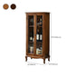 Modern Rubberwood Display Stand Glass Doors Hutch Buffet for Living Room