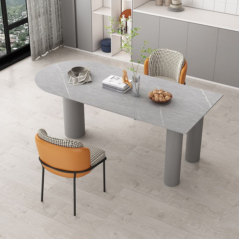 Free Form Dining Table Modern Sintered Stone Top Iron Base Table Clearhalo 'Dining Tables & Seating' 'Dining Tables' 'dining_table' 'furn' 'furn_dining_table' 'Furniture' 'Kitchen & Dining Furniture' 1200x1200_163374c2-557d-474d-93bb-fe81b02805fc