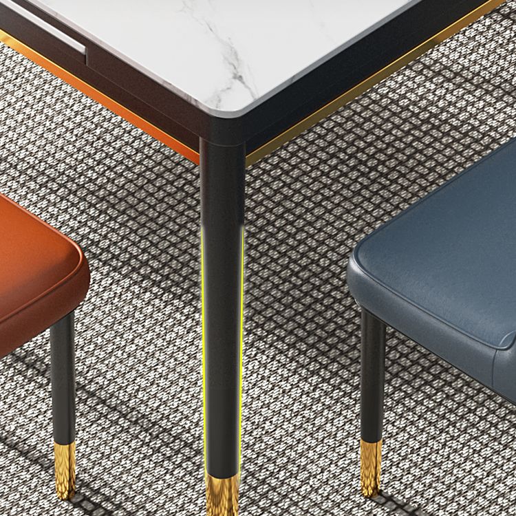 Industrial Style Extendable Stone Dining Table Square 31.5'' Table for Home Clearhalo ' dining_table' 'Dining Tables & Seating' 'Dining Tables' 'furn' 'furn_dining_table' 'Furniture' 'furniture_dining_table' 'Kitchen & Dining Furniture' 'kitchen&dining_furn' 'kitchen' 'kitchen_dining_table' 1200x1200_16357a7e-1818-4f72-a264-d24f3d32a221