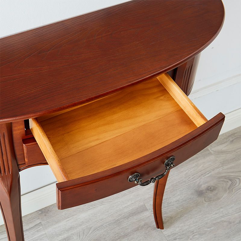 35.43 "Mesa de consola de 2 cavadores de altura Mada de madera maciza Mesa Fin de Media Luna para Hall