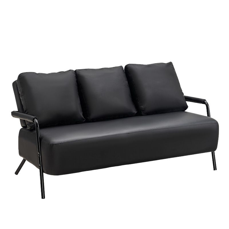 25.59" Wide Faux Leather Metal Frame Sofa 3 Seater Sofa for Living Room Clearhalo 'furn' 'furn_sofas' 'Furniture' 'Living Room Furniture' 'Sofa' 'sofas' 1200x1200_1635b385-25b7-48c4-80ca-01d683f5970f