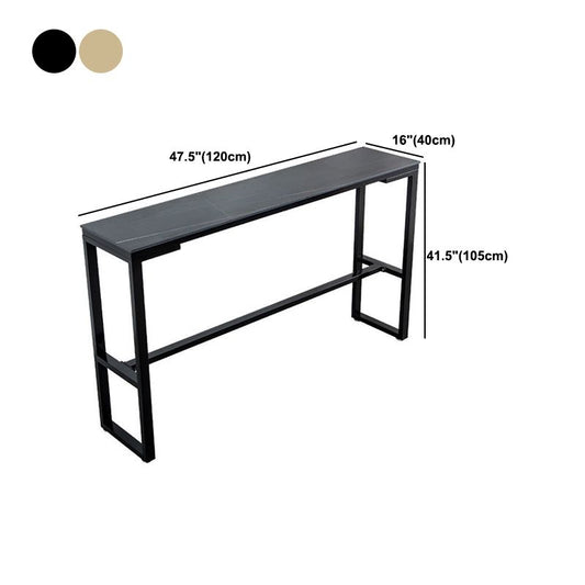 Faux Marble Counter Dining Table Contemporary Metal Base Counter Wine Table