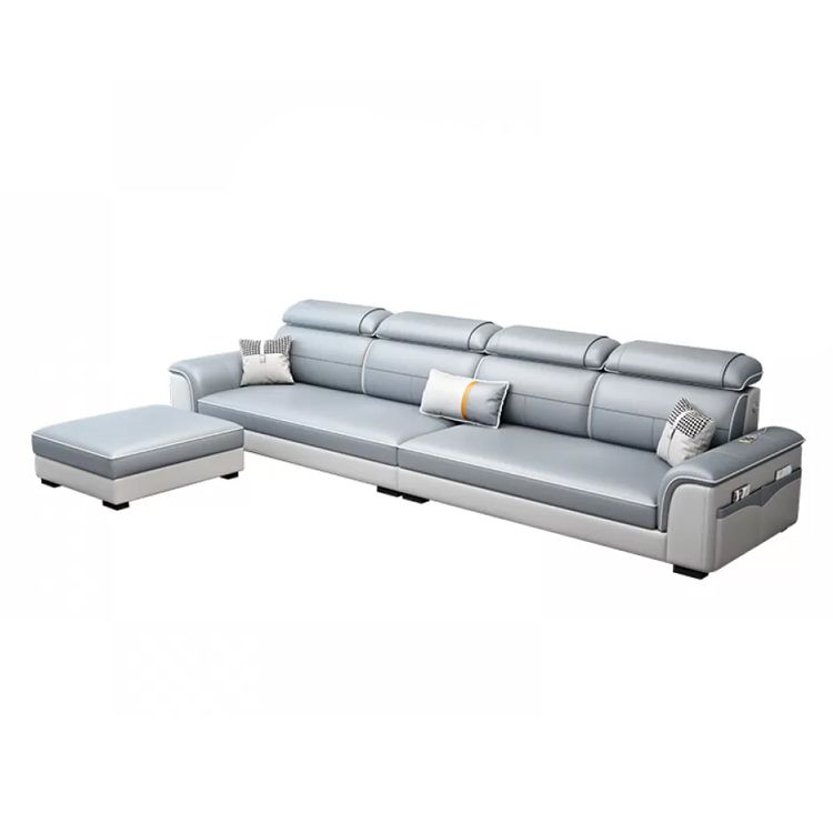 Canapés en coupe bleu en L