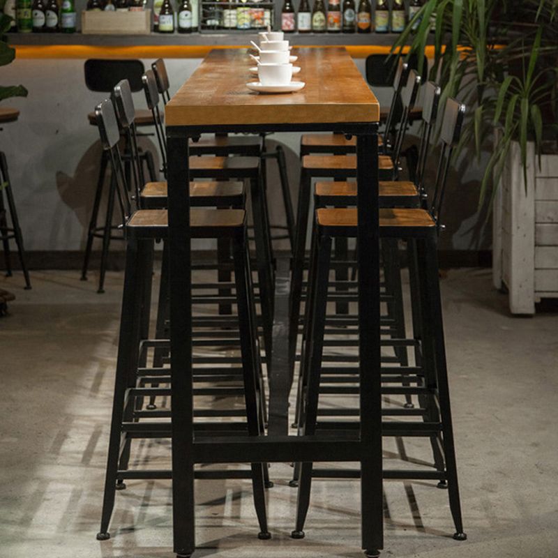 Industrial Style Pub Set 1/5/9 Pieces Solid Wood Pub Dining Set for Indoor Clearhalo 'Bar Furniture' 'furn' 'furn_home_bar_bar_sets' 'Furniture' 'Home Bars & Bar Sets' 'home_bar_bar_sets' 'Kitchen & Dining Furniture' 1200x1200_16384033-e242-411c-940c-ee84b13f15e3