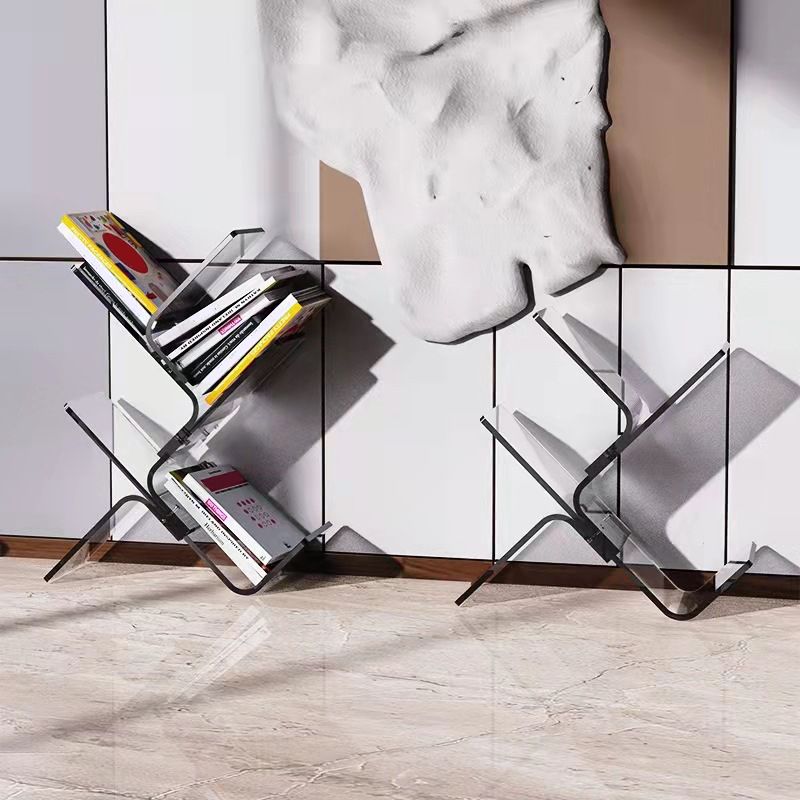 Acrylic 7.9" Wide Bookshelf Modern Open Back Bookcase for Study Room