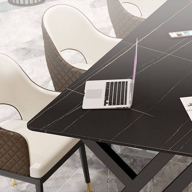 Industrielle rechteckige Schreibtisch Stein Stone Office Desk mit Schlittenbasis