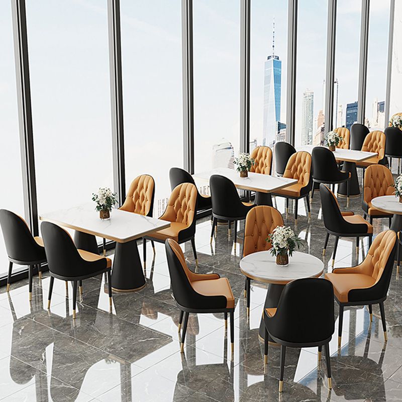 Leather Upholstered Chair Set Scandinavian 1/2/5 Pieces White Dining Table and Chairs Clearhalo 'Dining Room Sets' 'Dining Tables & Seating' 'dining_room_set' 'furn' 'furn_dining_room_set' 'Furniture' 'furniture_dining_room_set' 'Kitchen & Dining Furniture' 'kitchen&dining_furn' 'kitchen' 1200x1200_16390d86-0480-4af9-9cff-66342aec7a34