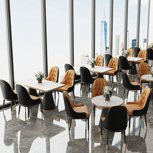 Leather Upholstered Chair Set Scandinavian 1/2/5 Pieces White Dining Table and Chairs Clearhalo 'Dining Room Sets' 'Dining Tables & Seating' 'dining_room_set' 'furn' 'furn_dining_room_set' 'Furniture' 'furniture_dining_room_set' 'Kitchen & Dining Furniture' 'kitchen&dining_furn' 'kitchen' 1200x1200_16390d86-0480-4af9-9cff-66342aec7a34