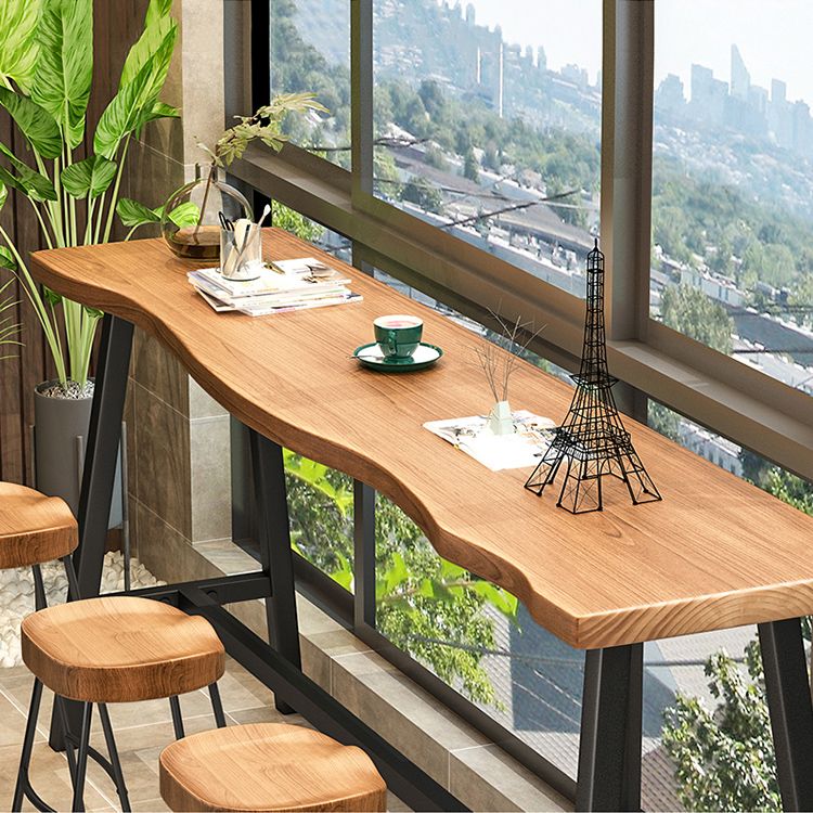 1/4 Pieces Industrial Rectangular Pub Table Set Wooden Counter Table ...