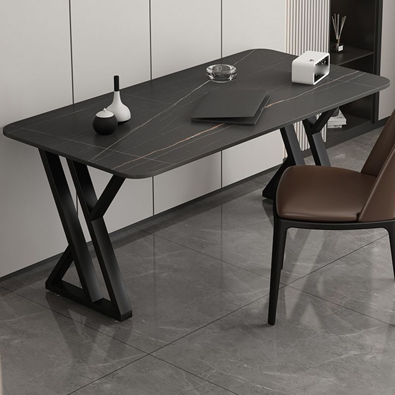 Bureau d'écriture en pierre industrielle bureau de bureau rectangulaire pour la maison