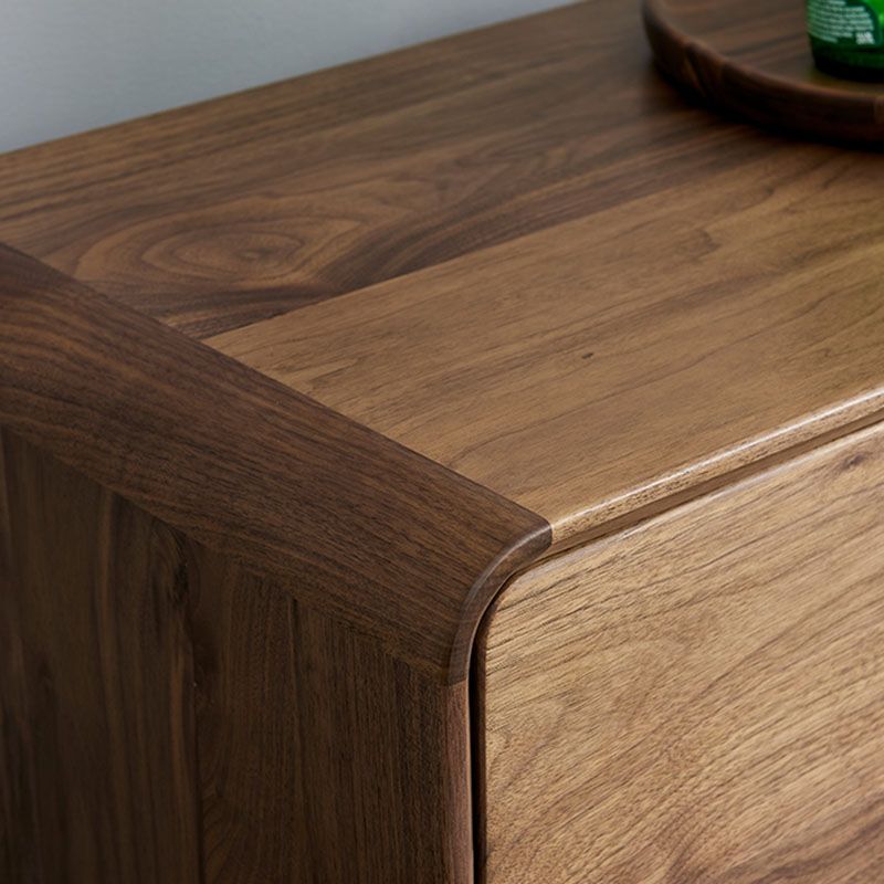 Modernismo tocador de nogal doble horizontal con almacenamiento para dormitorio