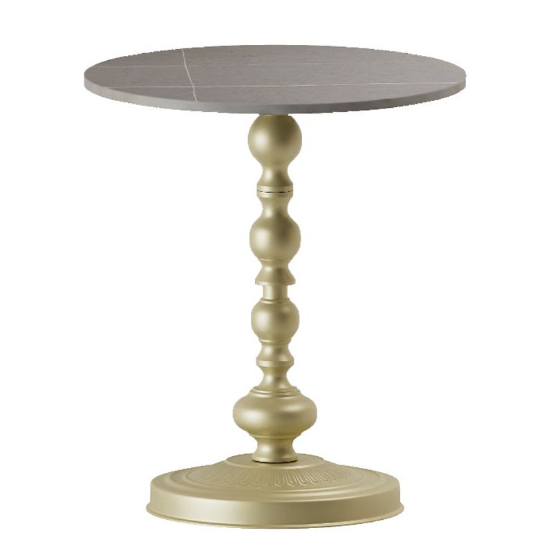 Mesa de esquina de pedestal moderna mesa lateral de pizarra redonda para sala de estar