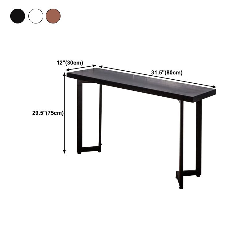 Mesa de consola moderna de mediados de siglo con tapa de rectángulo de madera para Hall