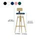 Scandinavian Metal Stool Upholstered Round Seat Counter Stool