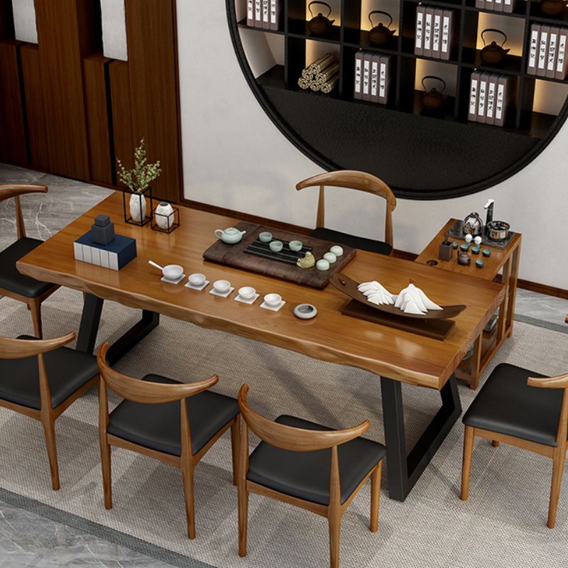 Mesa de oficina de forma rectángulo escritorio de trabajo de madera maciza industrial