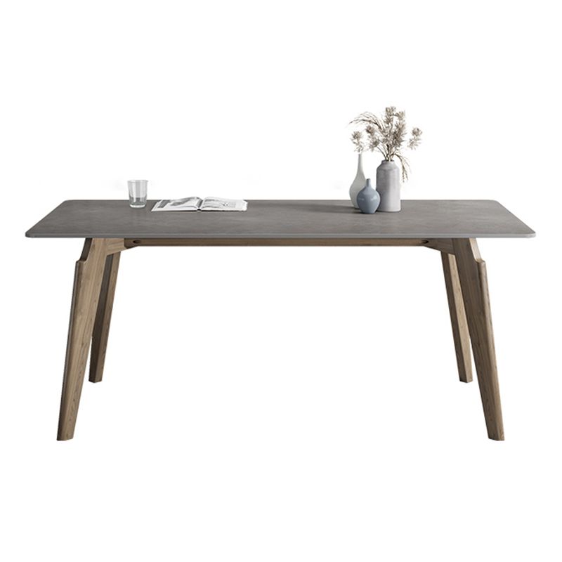 Rectangle Sintered Stone Grey Tone Dining Table Vintage 4 Legs Table for Dining Room Clearhalo ' dining_table' 'Dining Tables & Seating' 'Dining Tables' 'furn' 'furn_dining_table' 'Furniture' 'furniture_dining_table' 'Kitchen & Dining Furniture' 'kitchen&dining_furn' 'kitchen' 'kitchen_dining_table' 1200x1200_163c6104-ff75-4820-baa3-e1476a8ded65