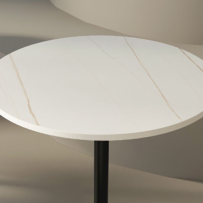 Moderne stenen cocktailtafel met zwarte voetstuk salontafel - 21.7 ''/23.6 ''