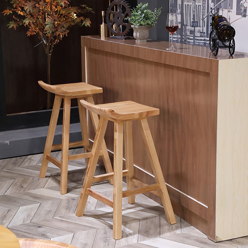 Contemporary Solid Wood Bar Stool Indoor Bar Stool With Footrest and Wood Seat Clearhalo 'Bar Furniture' 'Bar Stools' 'bar_stools' 'furn' 'furn_bar_stools' 'furniture_bar_stools' 'Kitchen & Dining Furniture' 'kitchen&dining_furn' 'kitchen' 'kitchen_furn' Furniture' 1200x1200_163ce00e-626e-4a0c-b1f5-8206b71e1ce1