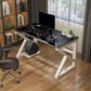 Modern Wooden Office Desk Free Form Task Desk with Sled Base for Home