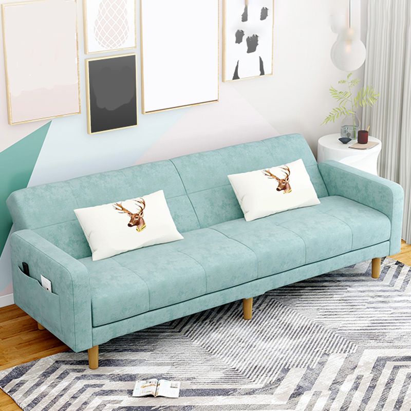 Contemporary 30.7" H Biscuit Back Sofa Square Arm Convertible Sleeper Sofa