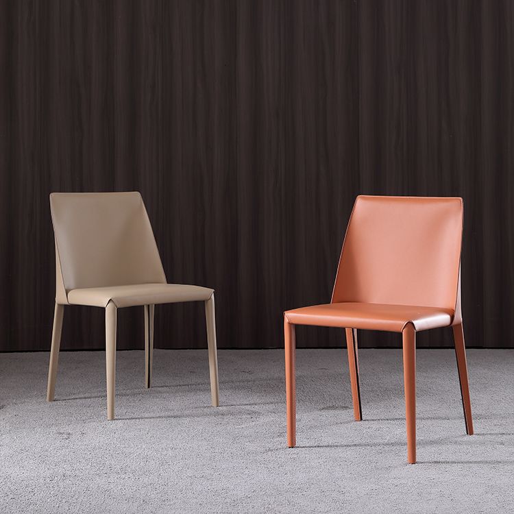 Minimalist Armless Solid Back Chair for Home Use Leather Dining Side Chair Clearhalo 'Dining Chairs' 'Dining Tables & Seating' 'dining_chair' 'furn' 'furn_dining_chair' 'Furniture' 'furniture_dining_chair' 'Kitchen & Dining Furniture' 1200x1200_163e1bd8-cb3c-487a-98a7-f15937af3871