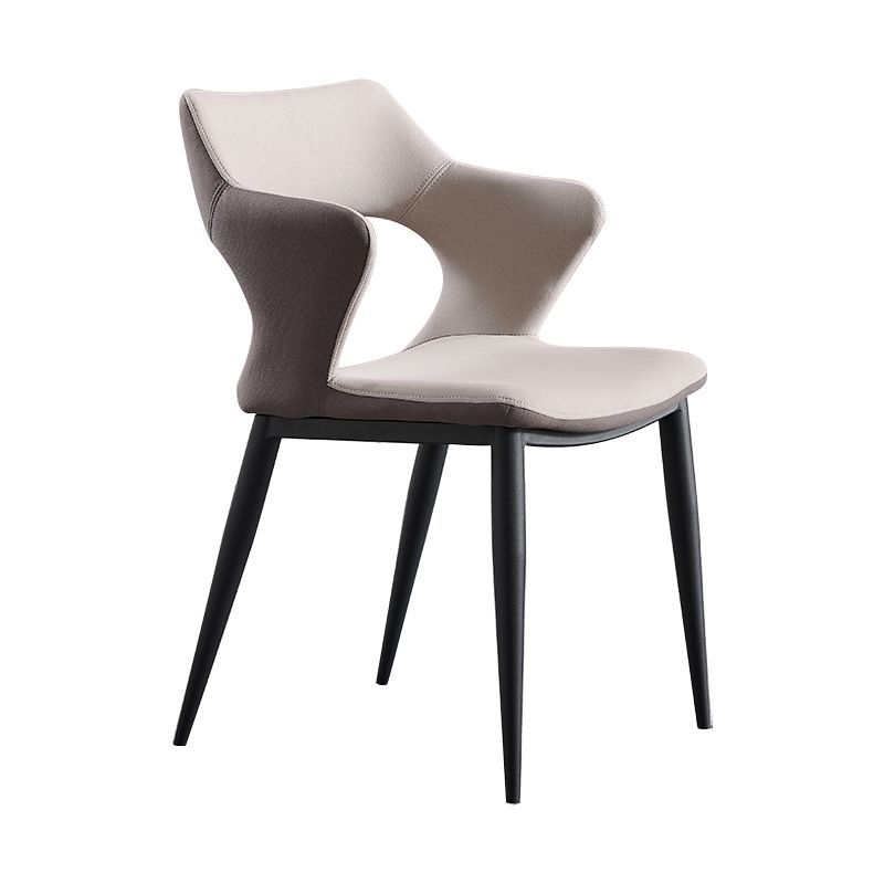 Contemporary Faux Leather Arm Chair Matte Finish Open Back Dining Chair Clearhalo ' kitchen&dining_furn' 'Dining Chairs' 'Dining Tables & Seating' 'dining_chair' 'furn' 'furn_dining_chair' 'Furniture' 'furniture_dining_chair' 'Kitchen & Dining Furniture' 'kitchen' 1200x1200_163e2dd9-9553-4dae-87ca-d09ca230ba40