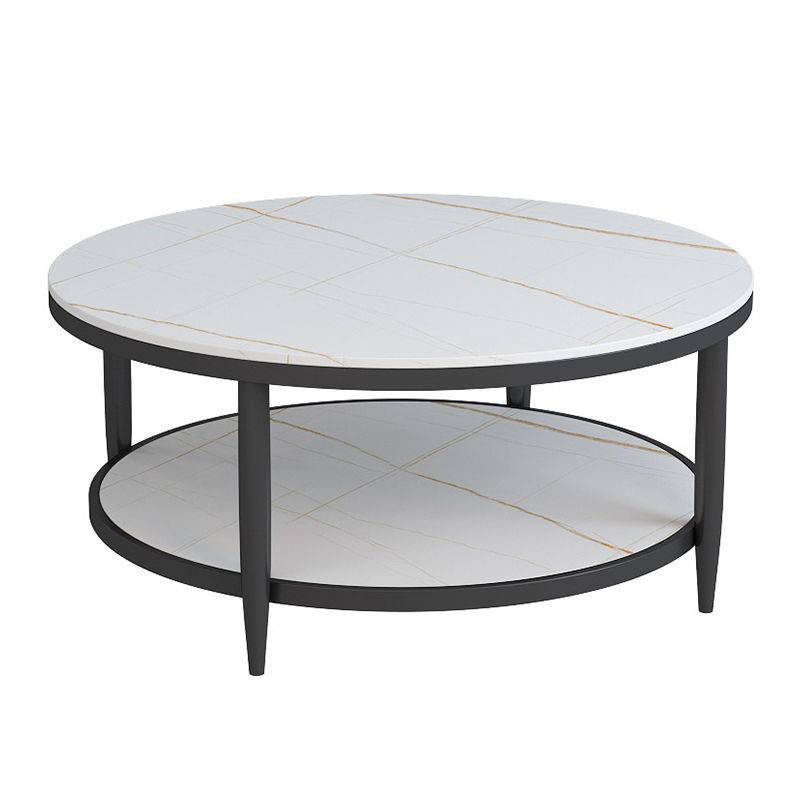 Glam Round 4 Legs Coffee Table Slate Top Coffee Cocktail Table Clearhalo 'Coffee & Accent Tables' 'Coffee Tables' 'coffee_tables' 'furn' 'furn_coffee_tables' 'Furniture' 'Living Room Furniture' 1200x1200_163f5bd9-c4bb-4800-b65d-b4858d0313df
