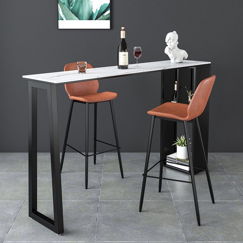 Modern Rectangle Metal Pub Table Double Pedestal Bar Height Cocktail Table Clearhalo 'Bar Furniture' 'Bar Tables' 'bar_tables' 'furn' 'furn_bar_tables' 'Furniture' 'furniture_bar_tables' 'Kitchen & Dining Furniture' 'kitchen&dining_furn' 'kitchen' 1200x1200_1640c9d8-fc4a-42df-bfb8-8631ebc5ebcd