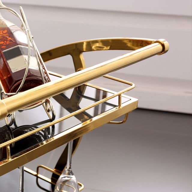 Modern Metal Prep Table with Wine Rack Home Dining Prep Table