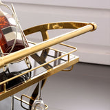 Modern Metal Prep Table with Wine Rack Home Dining Prep Table