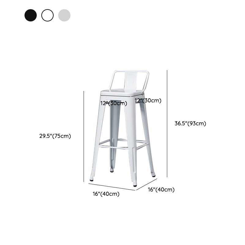 Contemporary Metal Bar Stool Low Back Dining Stool with Footrest Clearhalo 'Bar Furniture' 'Bar Stools' 'bar_stools' 'furn' 'furn_bar_stools' 'Furniture' 'Kitchen & Dining Furniture' 1200x1200_1642656a-5ae9-4cee-a911-f4ff07d0b25b