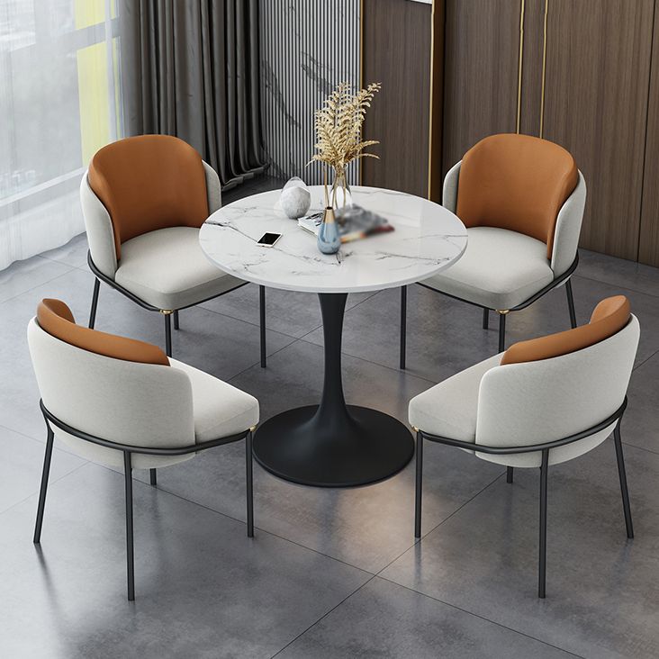 Modern 1/2/4 Pieces Dining Set Round Sintered Stone Dining Table Set Clearhalo 'Dining Room Sets' 'Dining Tables & Seating' 'dining_room_set' 'Furniture' 'furniture_dining_room_set' 'Kitchen & Dining Furniture' 1200x1200_164265f8-af57-4fee-8d0e-3e8f3ac54e01