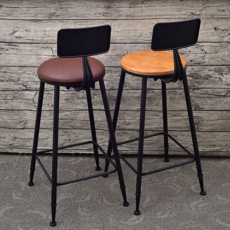 Industrial Black Iron Bar Table Natural Wood Round Top Indoor Bistro Table with Pedestal Clearhalo 'Bar Furniture' 'Bar Tables' 'bar_tables' 'furn' 'furn_bar_tables' 'Furniture' 'furniture_bar_tables' 'Kitchen & Dining Furniture' 'kitchen&dining_furn' 'kitchen' 1200x1200_164568e2-9a89-4a00-add8-298c3ea0800d