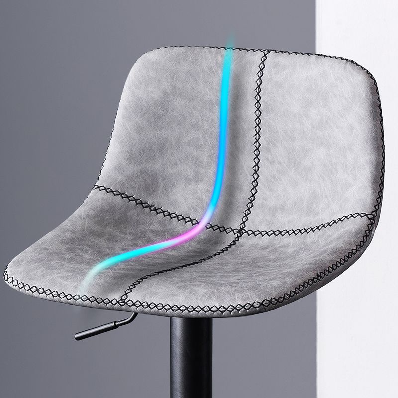 Modern Rotatable Backrest Counter Stool Steel Study Bar Stool with Leather Cushion Clearhalo 'Bar Furniture' 'Bar Stools' 'bar_stools' 'furn' 'furn_bar_stools' 'furniture_bar_stools' 'Kitchen & Dining Furniture' 'kitchen&dining_furn' 'kitchen' 'kitchen_furn' Furniture' 1200x1200_1646c9c5-34aa-43c0-bffa-c72eb9ac8683