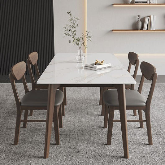 Rechteckstein Esstisch Massivholz 4 Beine Esstisch für Küche