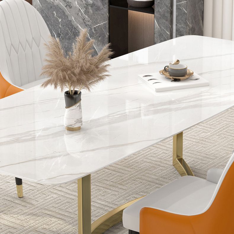 Ensemble de salle à manger rectangulaire luxueux, ensemble de Table de dinette en pierre frittée, 1/4/5/7 pièces