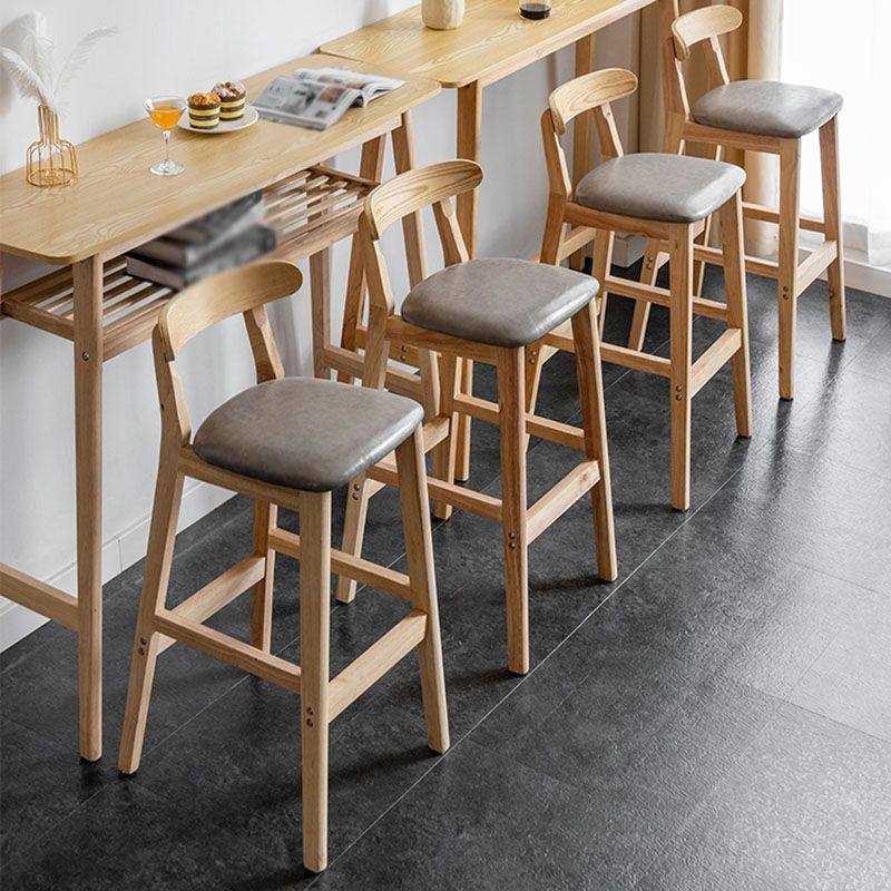 Scandinavian Wood Upholstered Counter Stools Natural Back Bar Stools with Footrest Clearhalo 'Bar Furniture' 'Bar Stools' 'bar_stools' 'furn' 'furn_bar_stools' 'furniture_bar_stools' 'Kitchen & Dining Furniture' 'kitchen&dining_furn' 'kitchen' 'kitchen_furn' Furniture' 1200x1200_1649a5ed-bd5d-4dea-a094-a098be0d5115