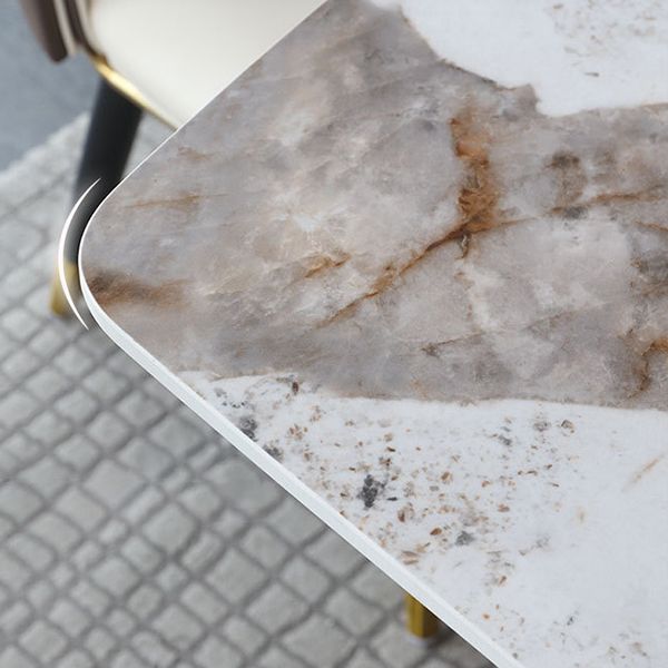 Modern Style Rectangle Dining Table Sintered Stone Table with Metal Legs for Home Clearhalo 'Dining Tables & Seating' 'Dining Tables' 'dining_table' 'furn' 'furn_dining_table' 'Furniture' 'Kitchen & Dining Furniture' 1200x1200_164af517-d13d-41ef-b8d1-2df9acbe2bc4