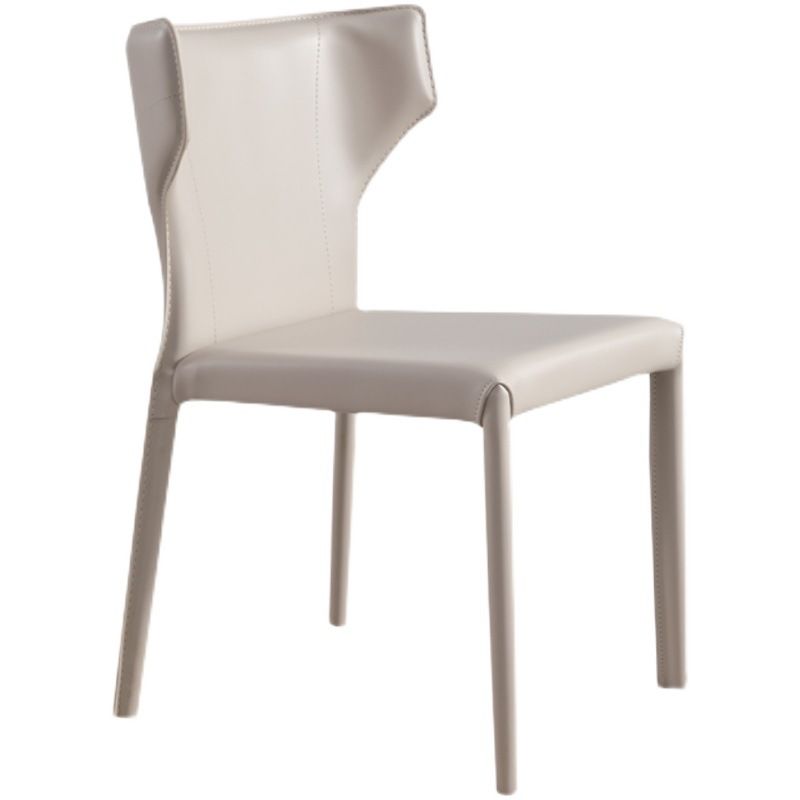 現代的なサイドチェアソリッドバックフェイクレザーダイニングルーム屋内の椅子