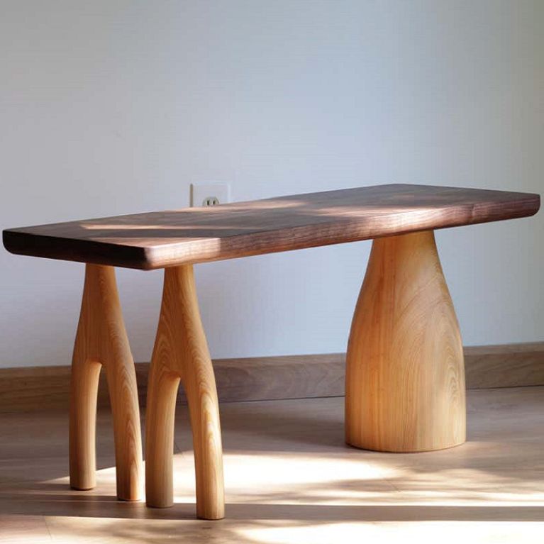 Conférence de bureau de forme rectangulaire Tableau de conférence 3 jambes en marron brun