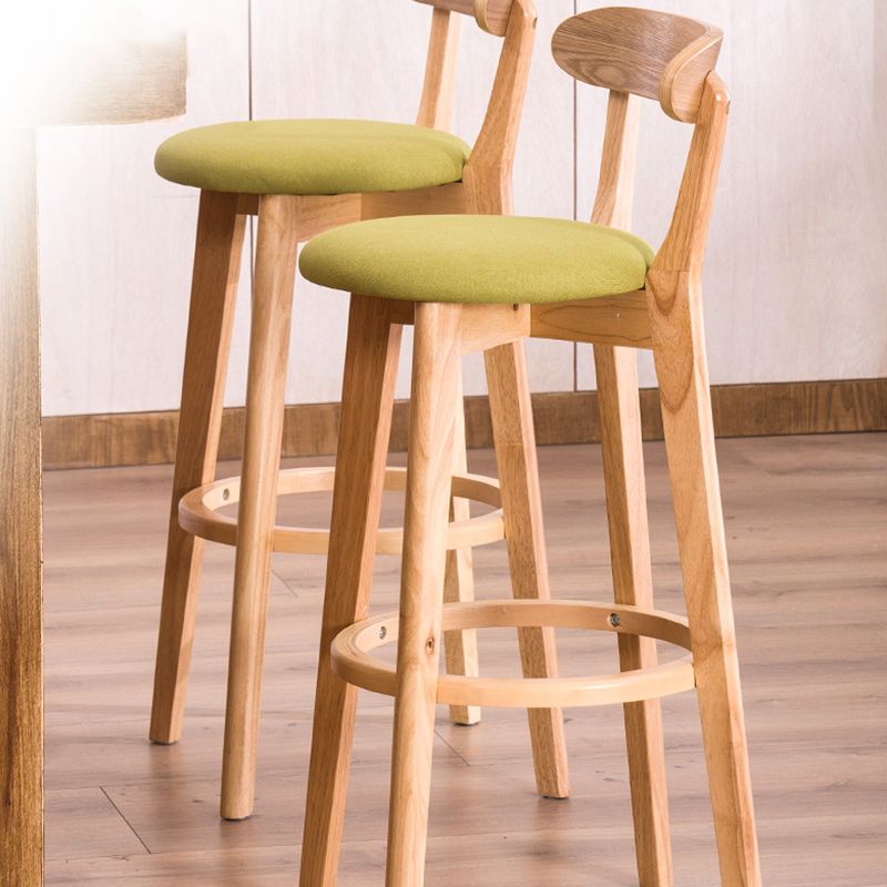 Scandinavian Dessert Shop Beech Stool Matte Finish Upholstered Bar Stools Clearhalo 'Bar Furniture' 'Bar Stools' 'bar_stools' 'Furniture' 'furniture_bar_stools' 'Kitchen & Dining Furniture' 1200x1200_164c9fff-dade-45d8-b5c3-d0d871b502c3