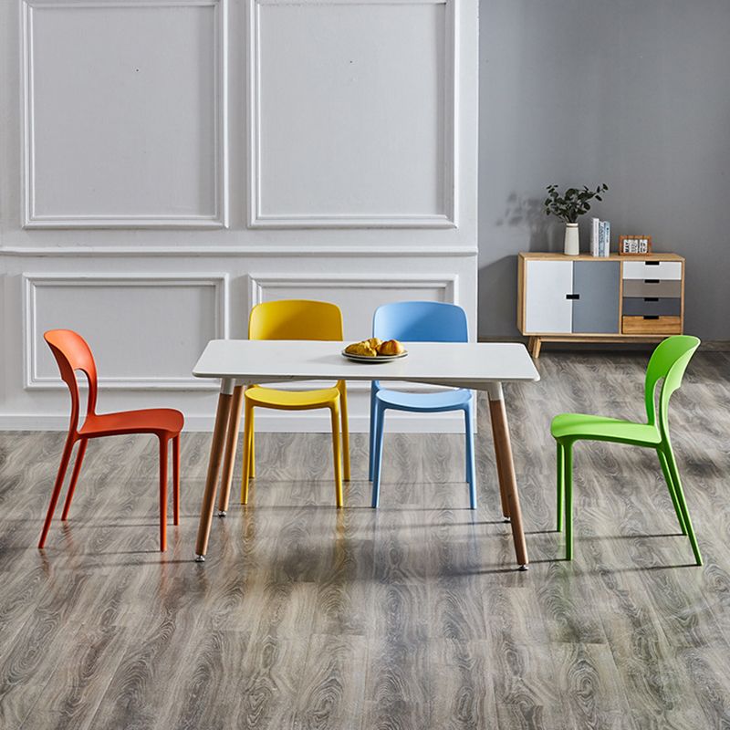 Glam Style Open Back Chair Plastic Stackable Dining Chair for Indoor Clearhalo 'Dining Chairs' 'Dining Tables & Seating' 'dining_chair' 'furn' 'furn_dining_chair' 'Furniture' 'furniture_dining_chair' 'Kitchen & Dining Furniture' 1200x1200_164e570f-4832-4b67-9605-25fb8c4e47a3