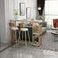 Modern Iron Bar Dining Table White Faux Marble Rectangle Indoor Bistro Table with Shelf Clearhalo 'Bar Furniture' 'Bar Tables' 'bar_tables' 'furn' 'furn_bar_tables' 'Furniture' 'furniture_bar_tables' 'Kitchen & Dining Furniture' 1200x1200_164e58d5-be9f-4ee0-af4b-14599028f570